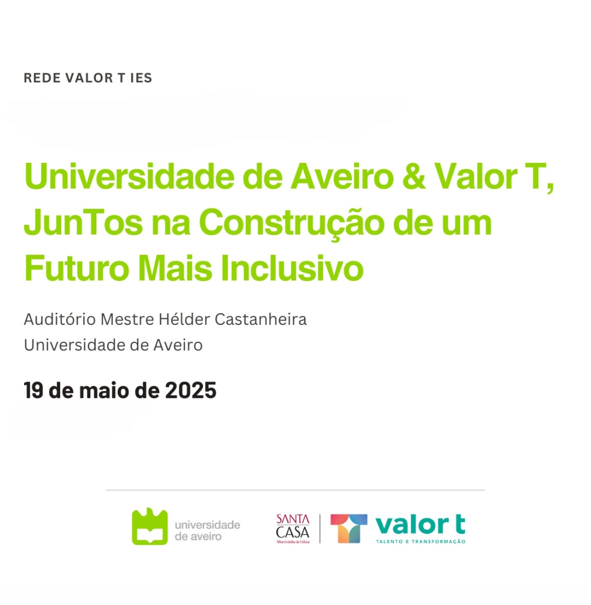  Universidade de Aveiro & Valor T: Juntos na construção de um futuro mais inclusivo